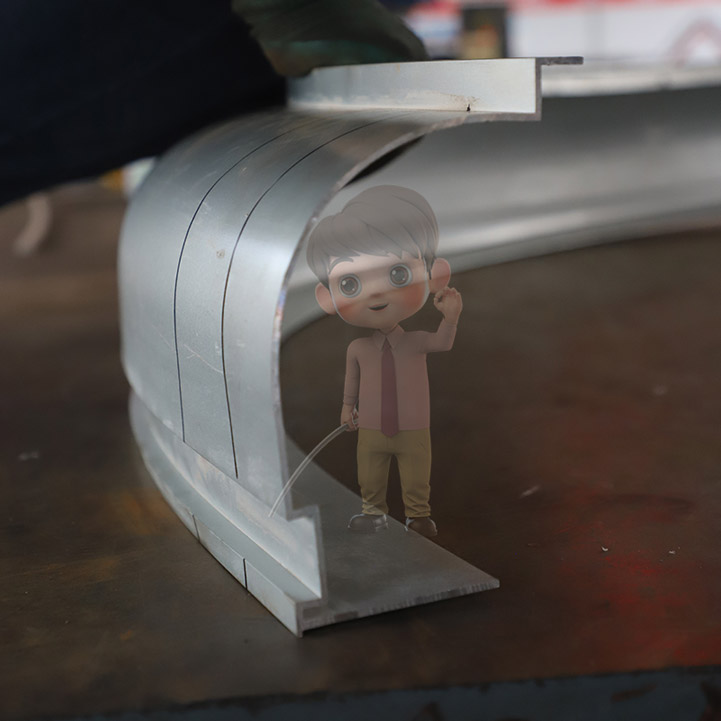 鋁型材裝飾線條彎曲